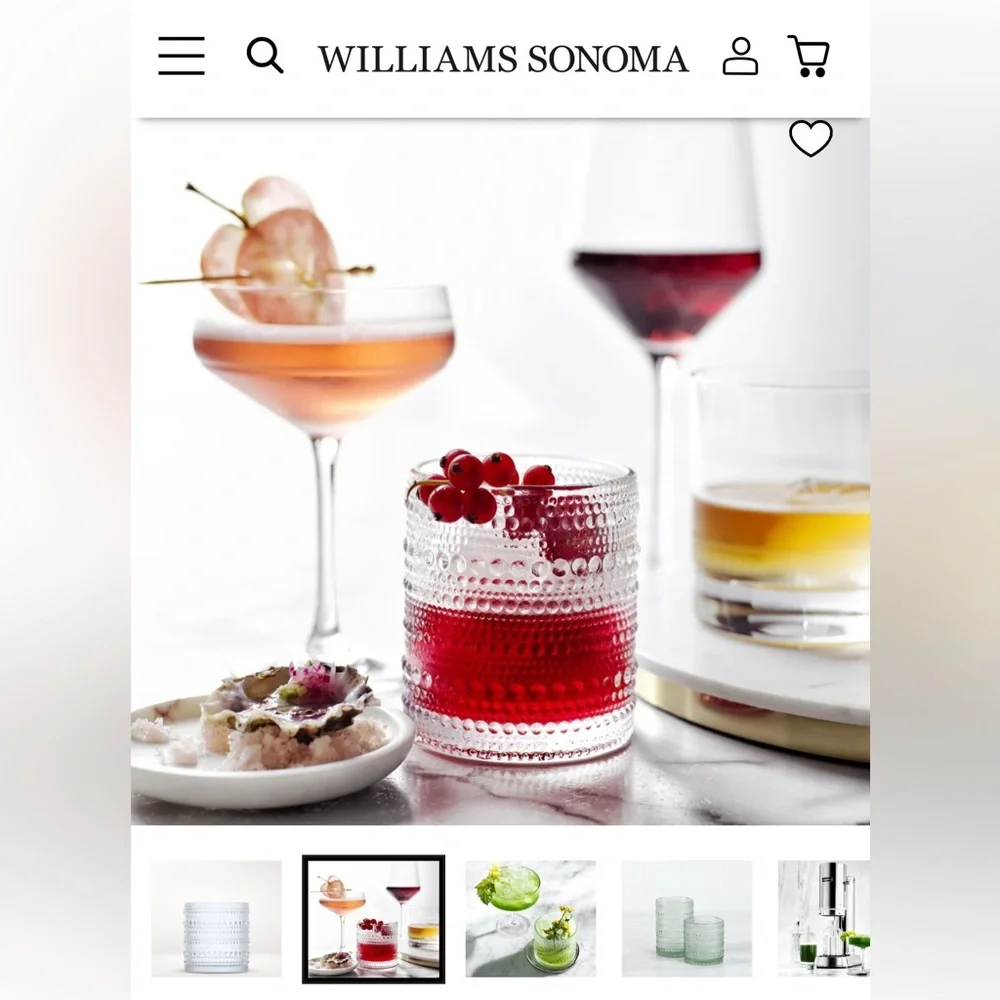 4 William Sonoma Fortessa Jupiter Short Tumblers. 10-12 oz 3 clear 1 pink